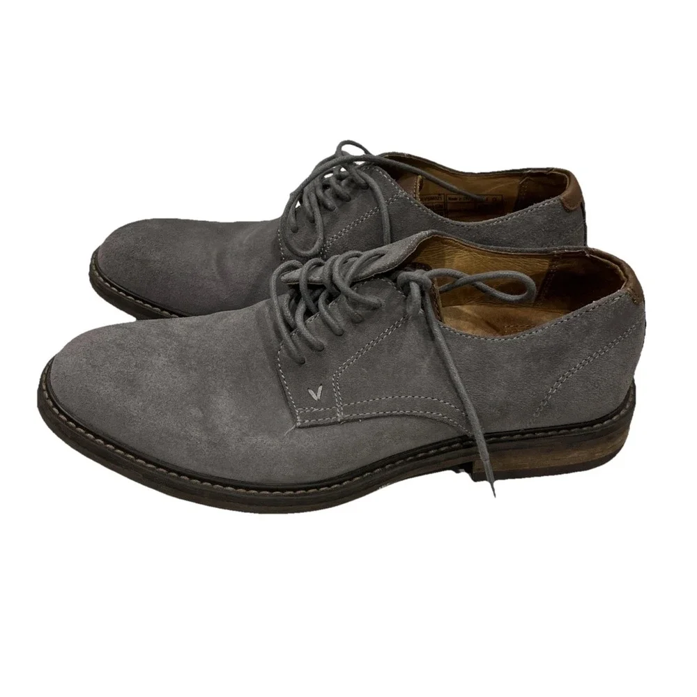 Vionic Men's Gray Suede Wingtip Oxford Comfort Dress Shoes Size 7 EUC‎